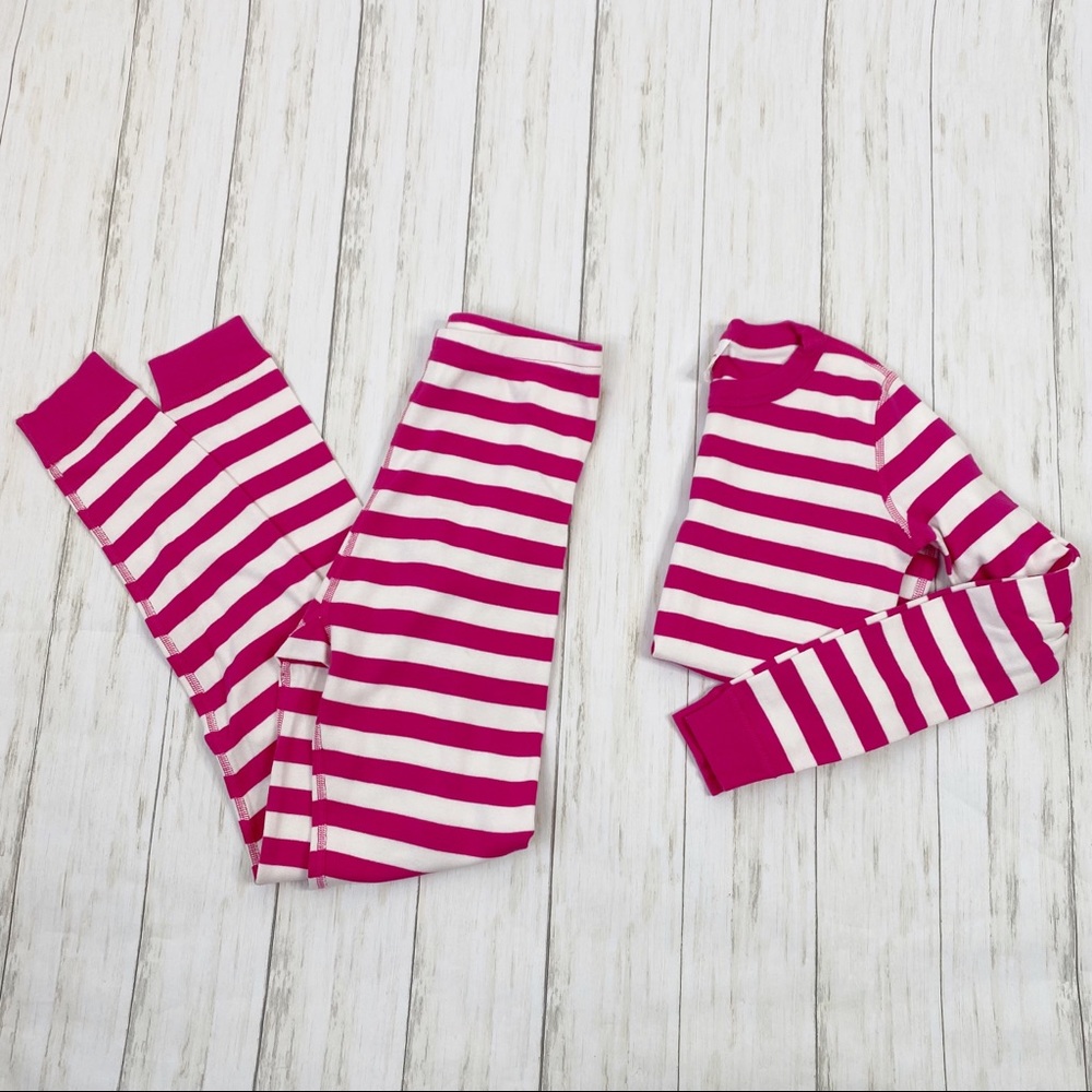 Hanna Andersson Pink & White Striped Organic Cotton Pajamas